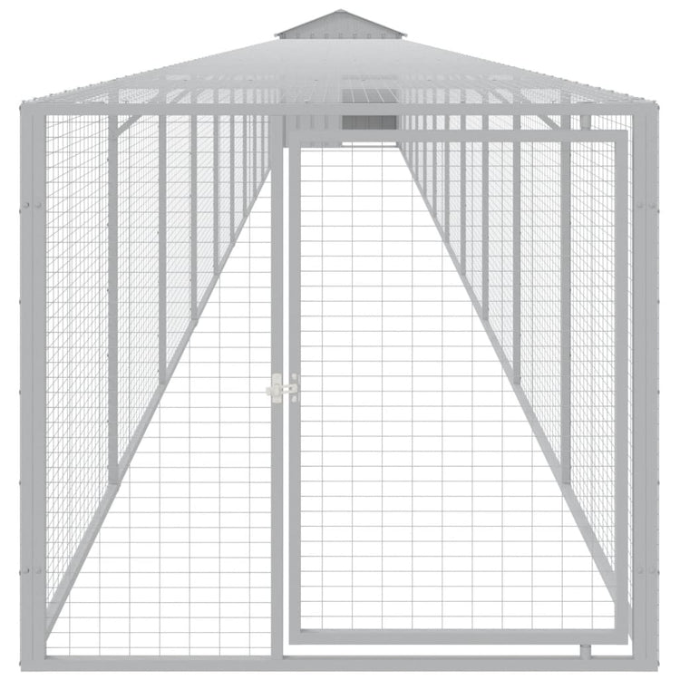 Poulet Vidaxl avec Run 117x1221x123 cm Gris clair en acier
