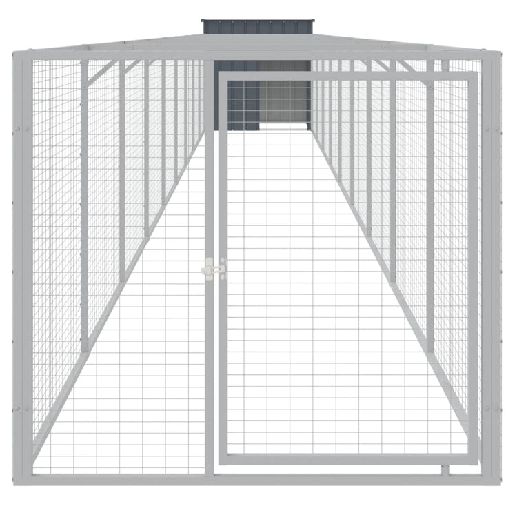 Vidaxl Dog Loft avec run 110x1017x110 cm en acier anthracite -colored