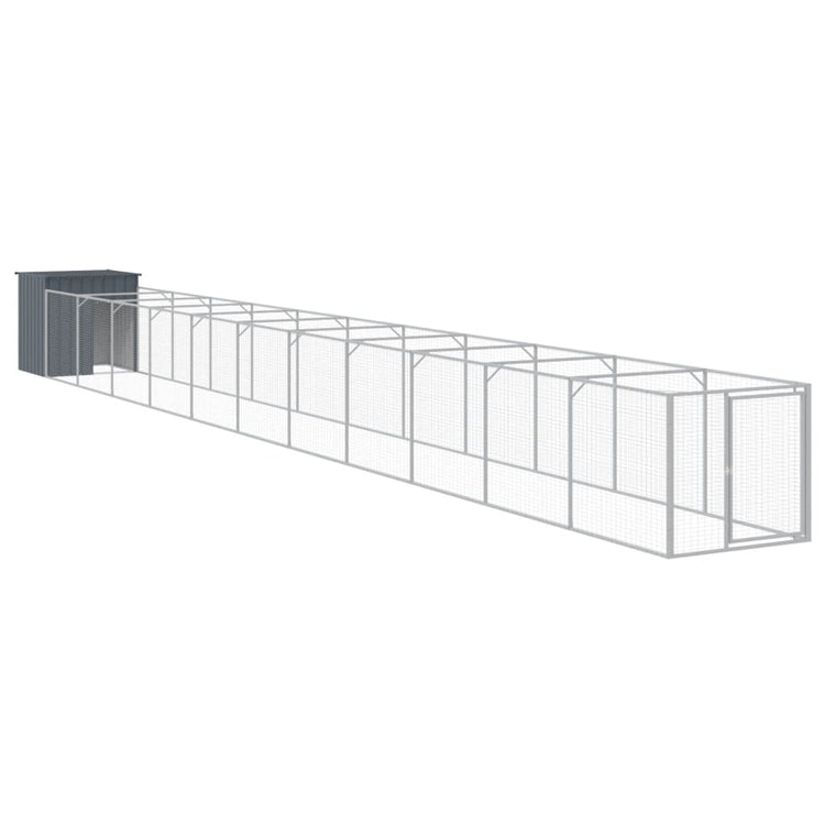 Vidaxl Dog Loft avec run 110x1221x110 cm en acier anthracite -colored
