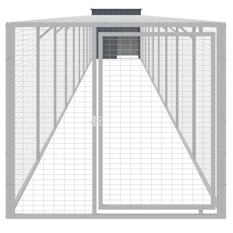 Poulet Vidaxl avec Run 110x1017x110 cm Anthracite en acier