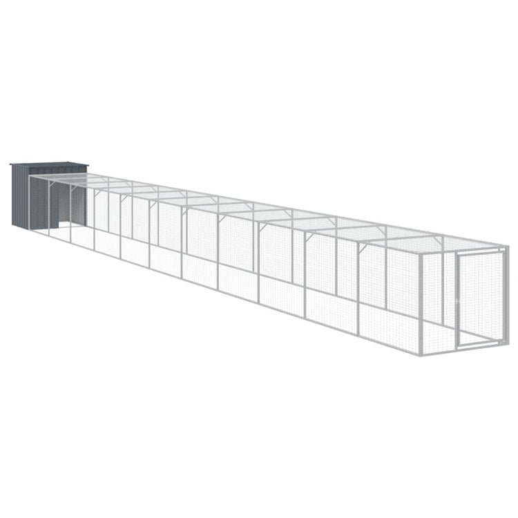 Poulet Vidaxl avec Run 110x1221x110 cm Anthracite en acier -colore