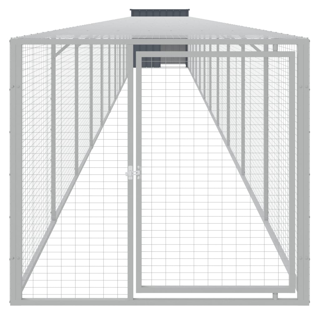 Poulet Vidaxl avec Run 110x1221x110 cm Anthracite en acier -colore
