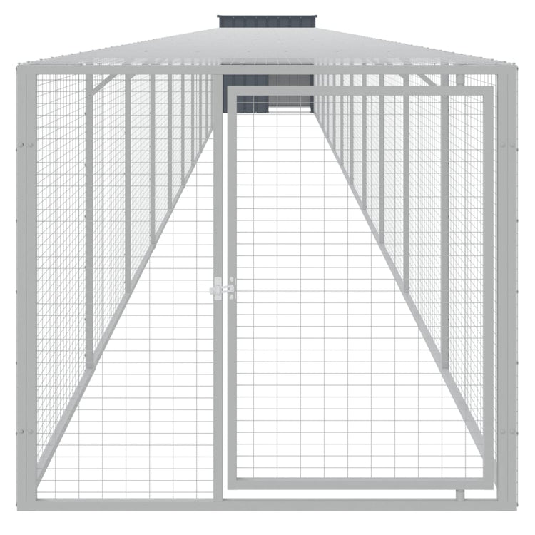 Poulet Vidaxl avec Run 110x1221x110 cm Anthracite en acier -colore