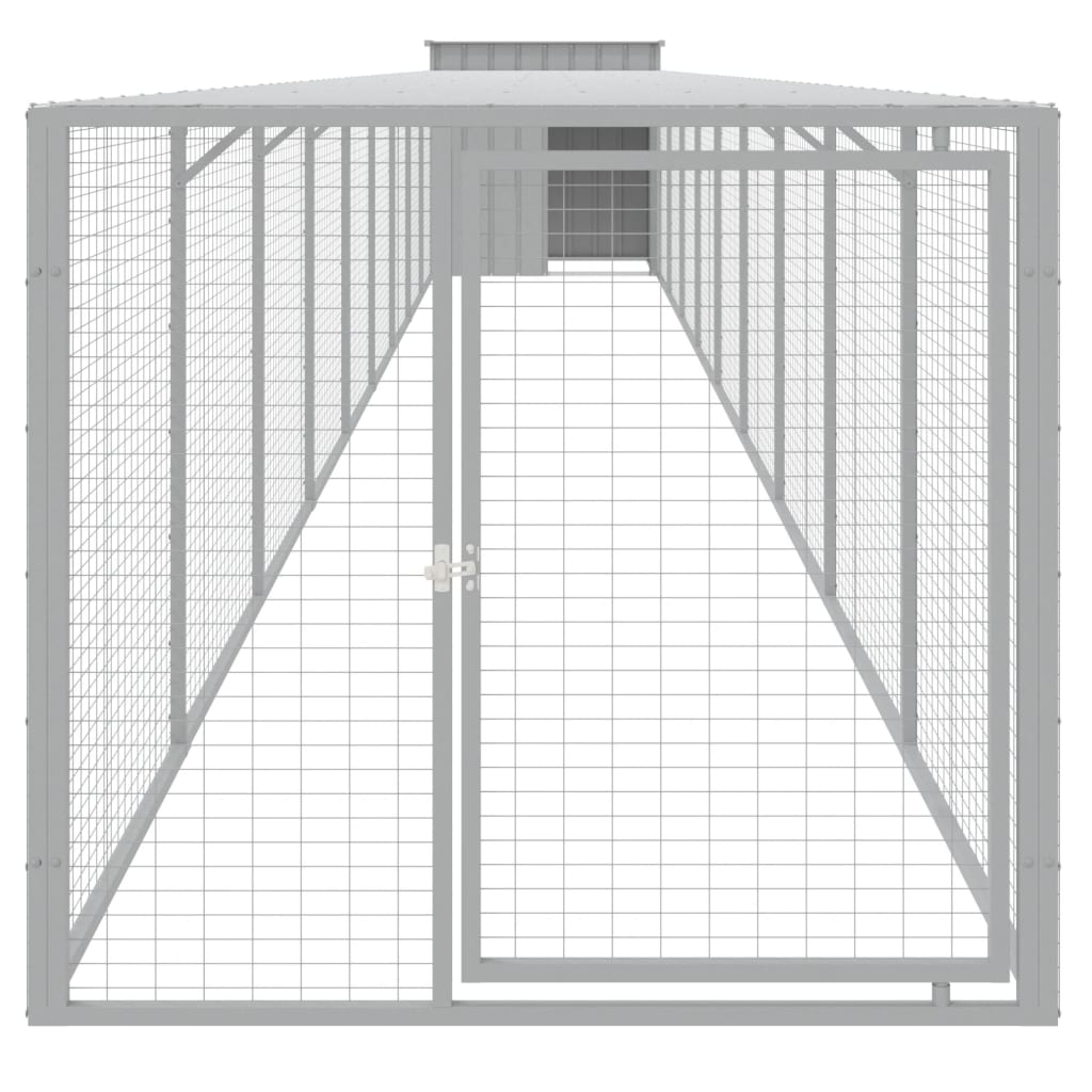 Poulet Vidaxl avec run 110x1017x110 cm en acier gris clair