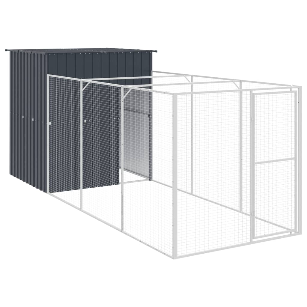Vidaxl Dog Loft avec exécution 165x455x181 cm anthracite en acier galvanisé