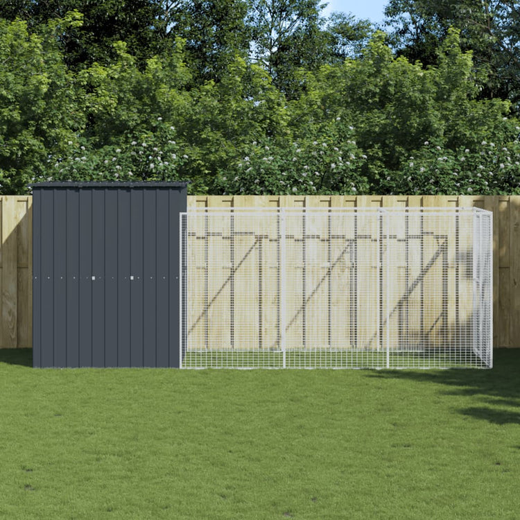 Vidaxl Dog Loft avec exécution 165x455x181 cm anthracite en acier galvanisé