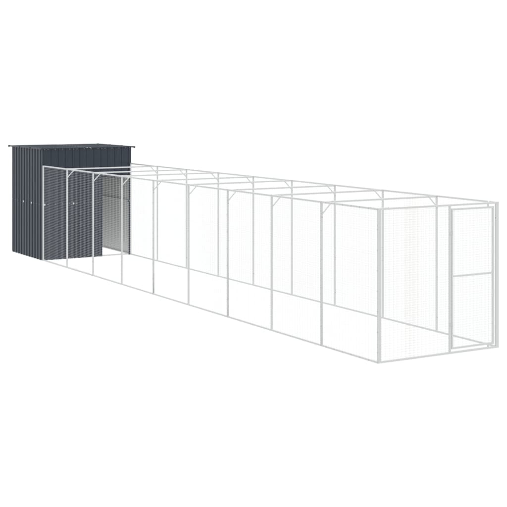 Vidaxl Dog Loft avec Run 165x1067x181 cm Anthracite en acier