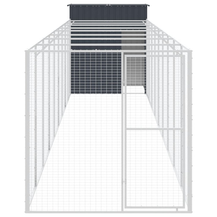 Vidaxl Dog Loft avec Run 165x1067x181 cm Anthracite en acier