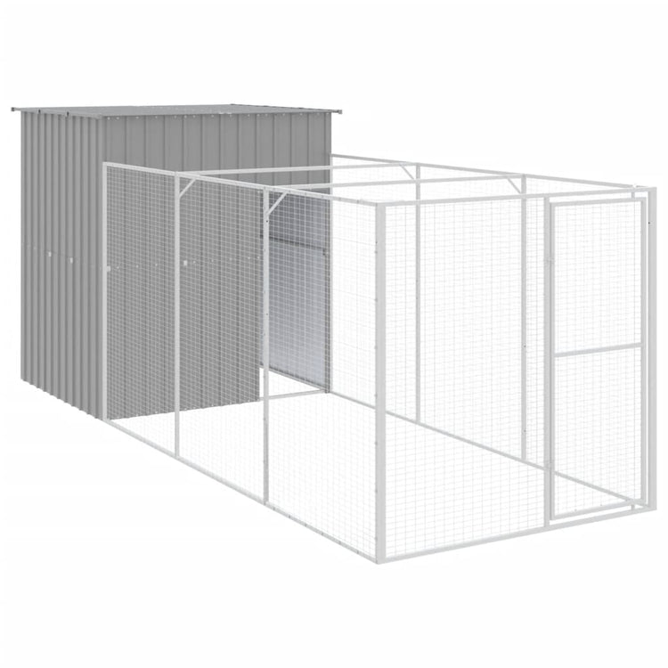Vidaxl Dog Loft avec exécution 165x455x181 cm Gris clair en acier