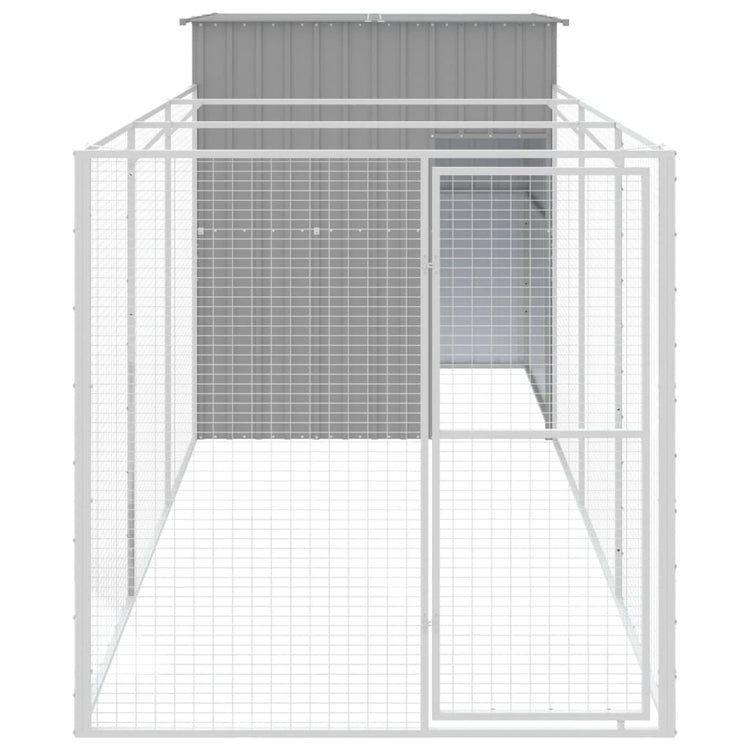 Vidaxl Dog Loft avec exécution 165x455x181 cm Gris clair en acier