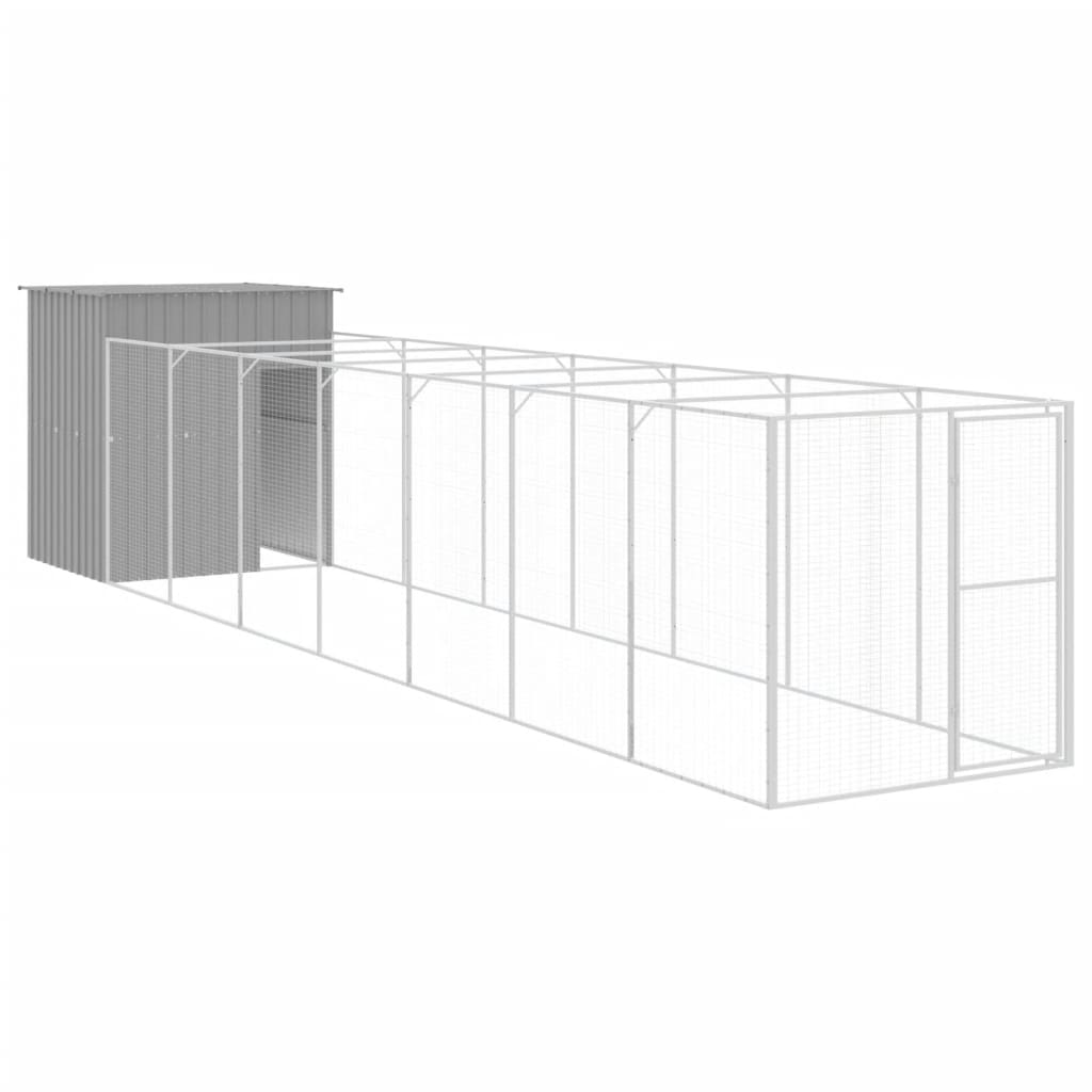 Vidaxl Dog Loft avec exécution 165x863x181 cm en acier gris clair