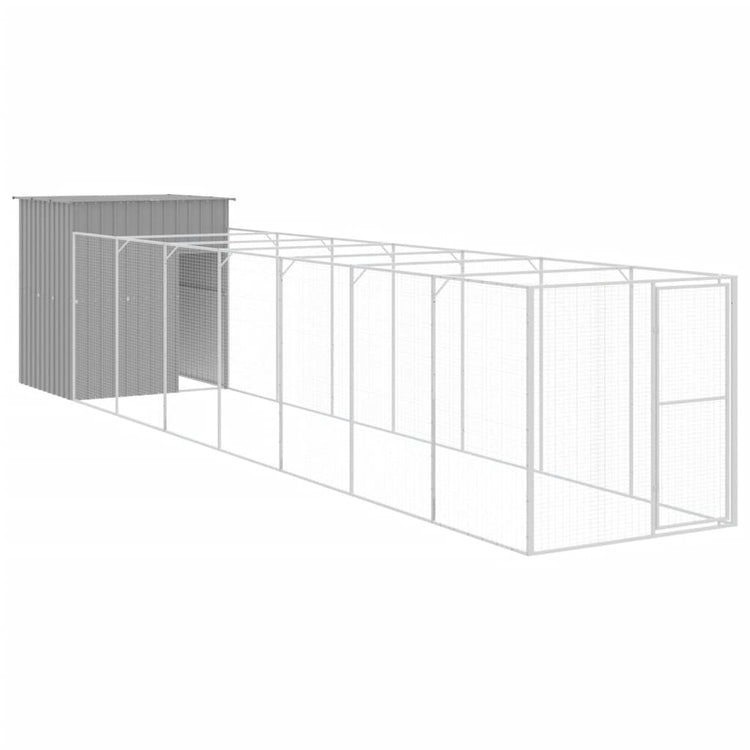 Vidaxl Dog Loft avec exécution 165x863x181 cm en acier gris clair