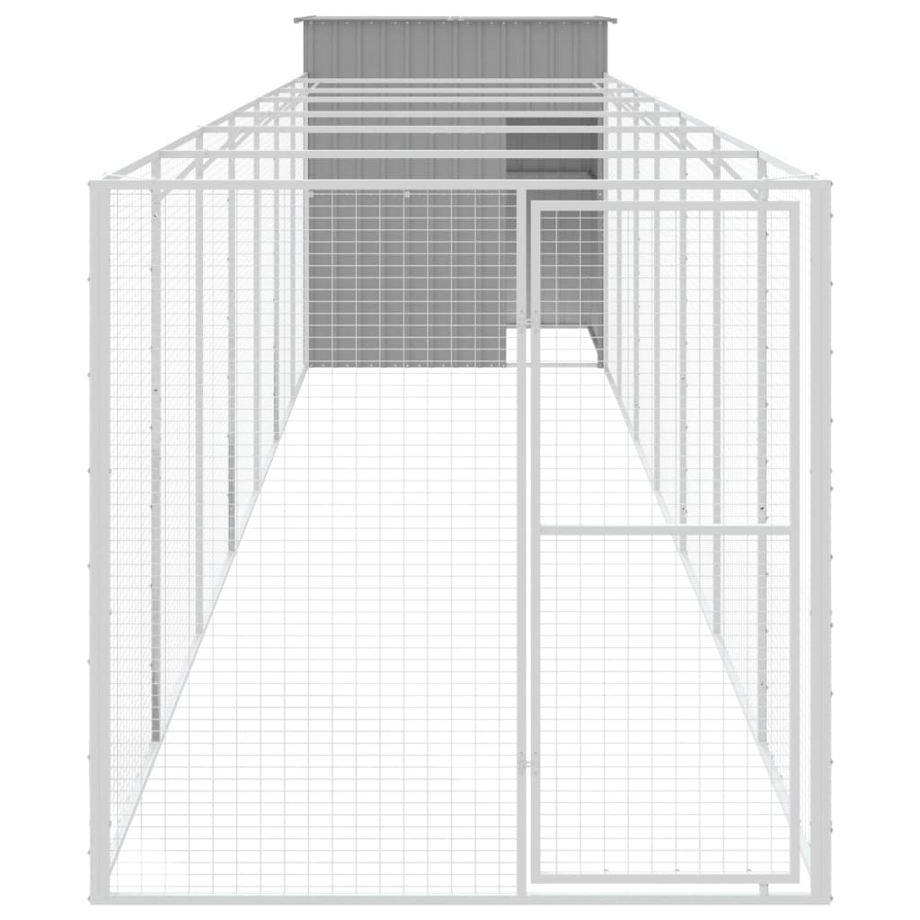 Vidaxl Dog Loft avec exécution 165x863x181 cm en acier gris clair