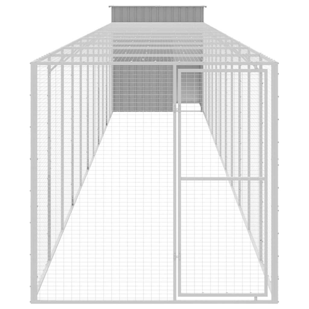 Poulet Vidaxl avec course 165x1271x181 cm Gris clair en acier