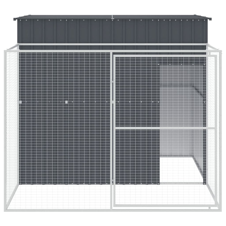 Vidaxl Dog Loft avec run 214x253x181 cm anthracite en acier galvanisé