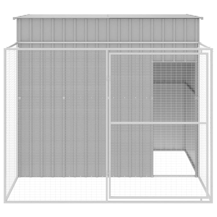 Vidaxl Dog Loft avec run 214x253x181 cm en acier gris clair