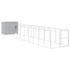 Vidaxl Dog Loft avec run 214x1273x181 cm en acier gris clair