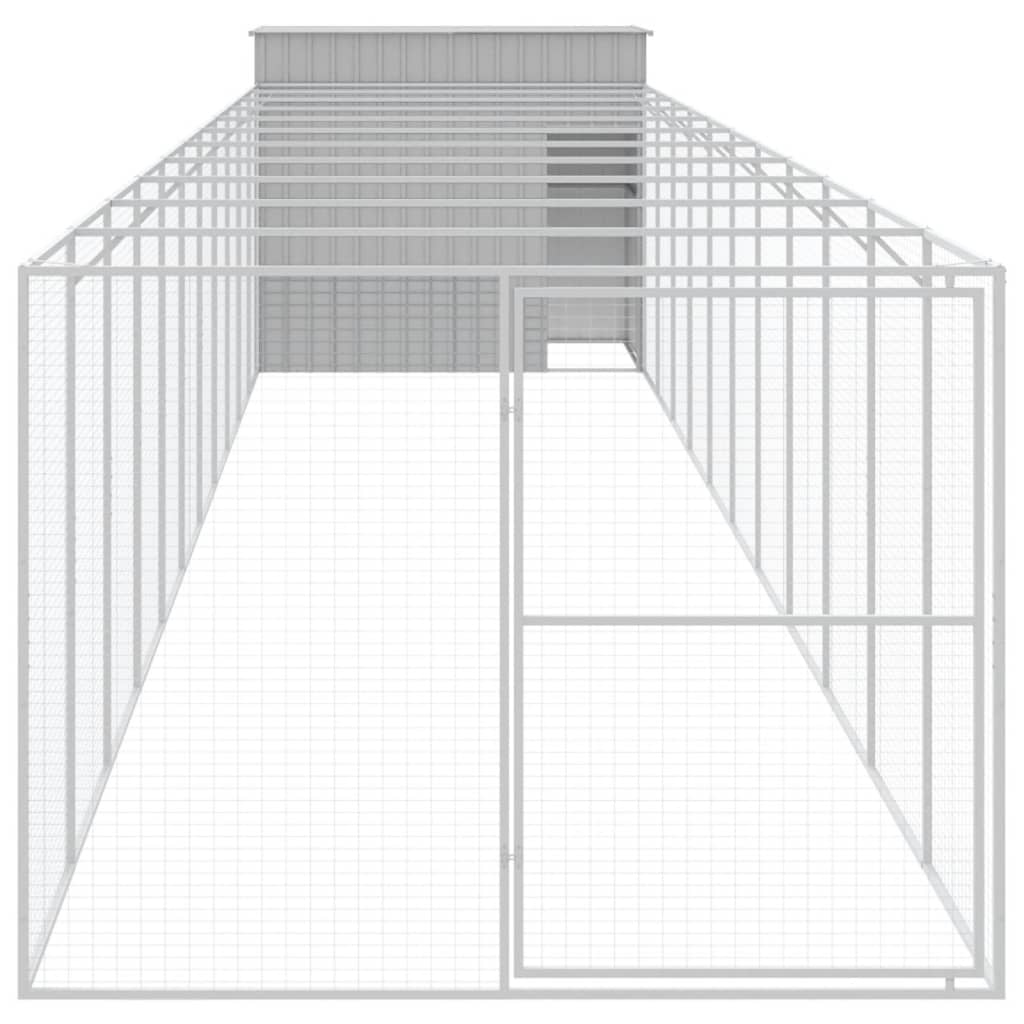 Vidaxl Dog Loft avec run 214x1273x181 cm en acier gris clair