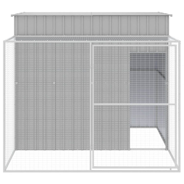 Vidaxl Dog Loft avec run 214x253x181 cm en acier gris clair