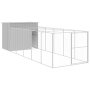 Vidaxl Dog Loft avec run 214x661x181 cm en acier gris clair - afbeelding 2