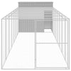 Vidaxl Dog Loft avec run 214x865x181 cm en acier gris clair