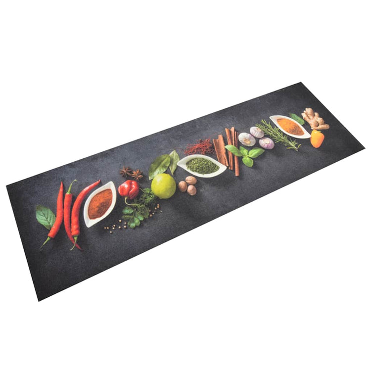 Vidaxl katting tapis lavable Herbe Imprimé 60x180 cm Velvet