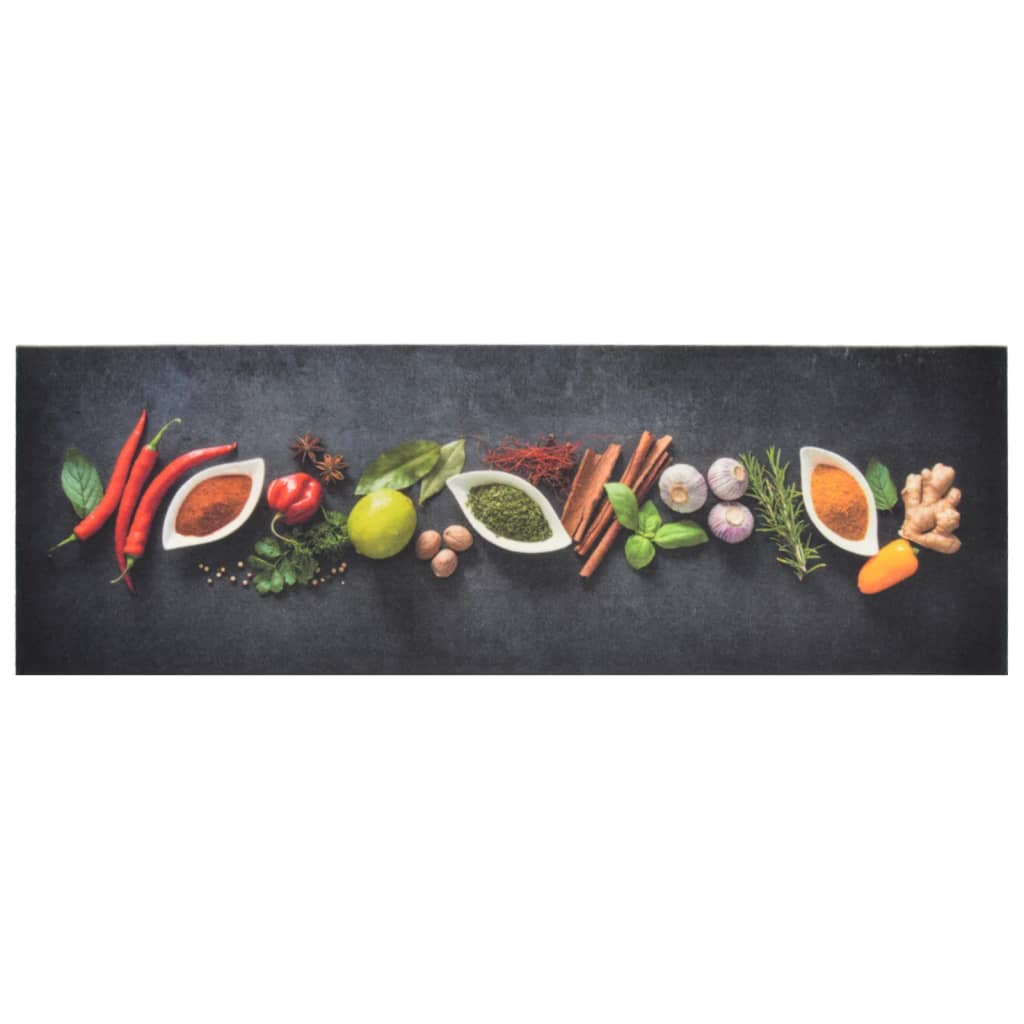 Vidaxl katting tapis lavable Herbe Imprimé 60x180 cm Velvet