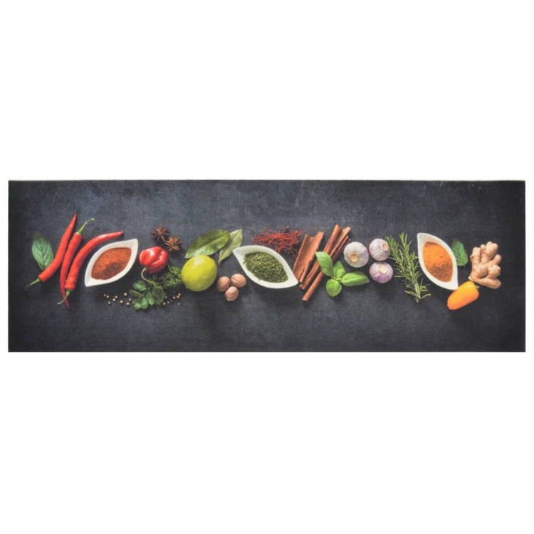Vidaxl katting tapis lavable Herbe Imprimé 60x180 cm Velvet