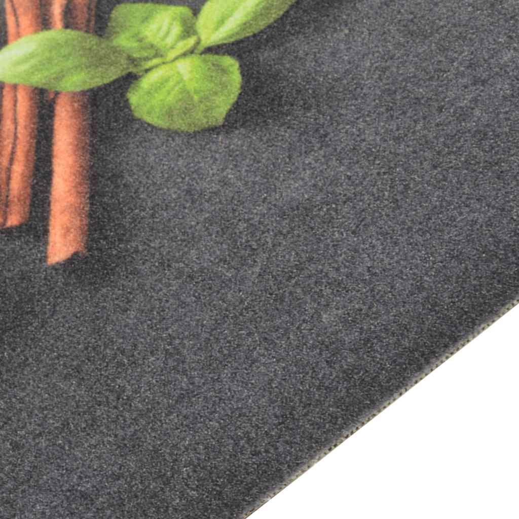Vidaxl Kity Mat Washable Herb Print 60x300 cm Velvet