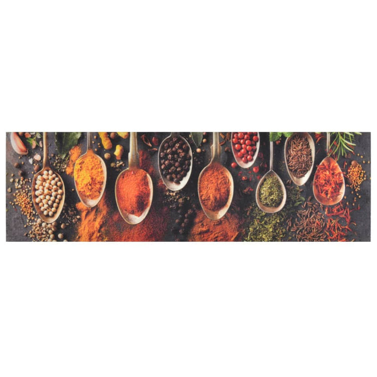 Vidaxl Kity Mat lavable Lauce Spice Imprimé 45x150 cm Velvet
