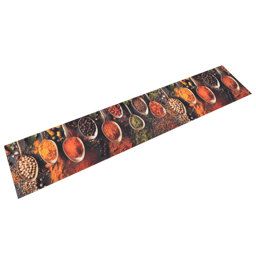 Vidaxl Kitchen Mat lavable Lapper Herbprint 60x300 cm Velvet