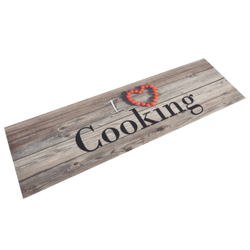 Vidaxl Cuisine tapis lavable Imprimée de cuisson 45x150 cm Gray en velours