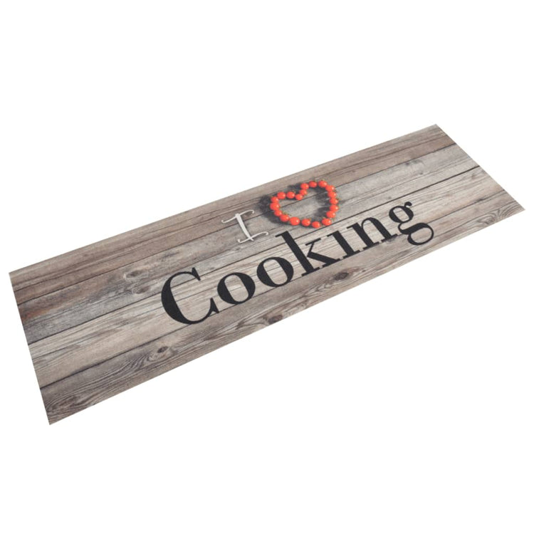 Vidaxl Cuisine tapis lavable Imprimée de cuisson 45x150 cm Gray en velours