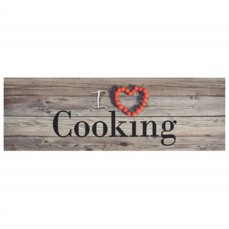 Vidaxl Cuisine Mat Wasable Cooking Imprimée 60x180 cm Gray en velours