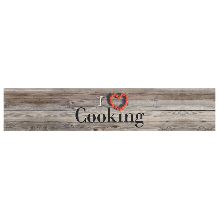 Vidaxl Cuisine Mat Wasable Cooking Imprimée 60x300 cm Gray en velours