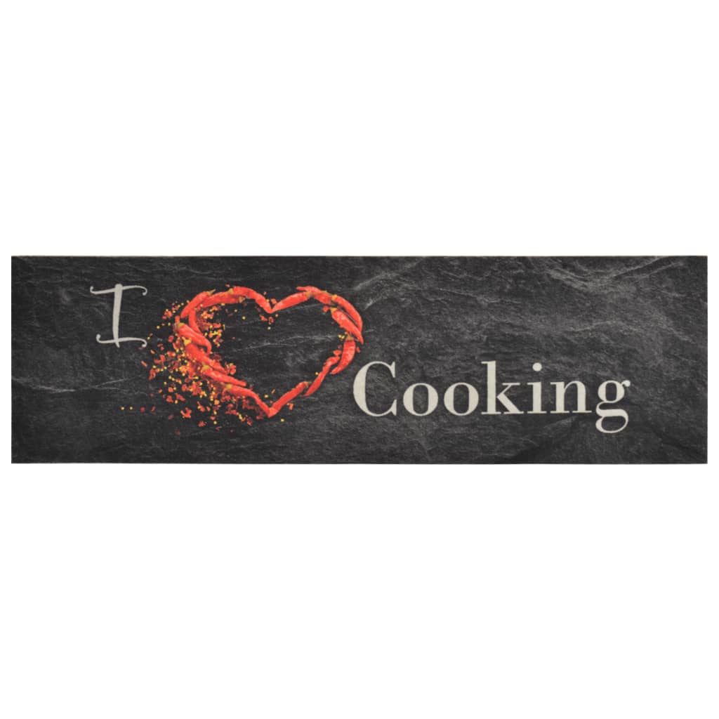 Vidaxl Cuisine tapis lavable Imprimée de cuisson 45x150 cm Velvet noir
