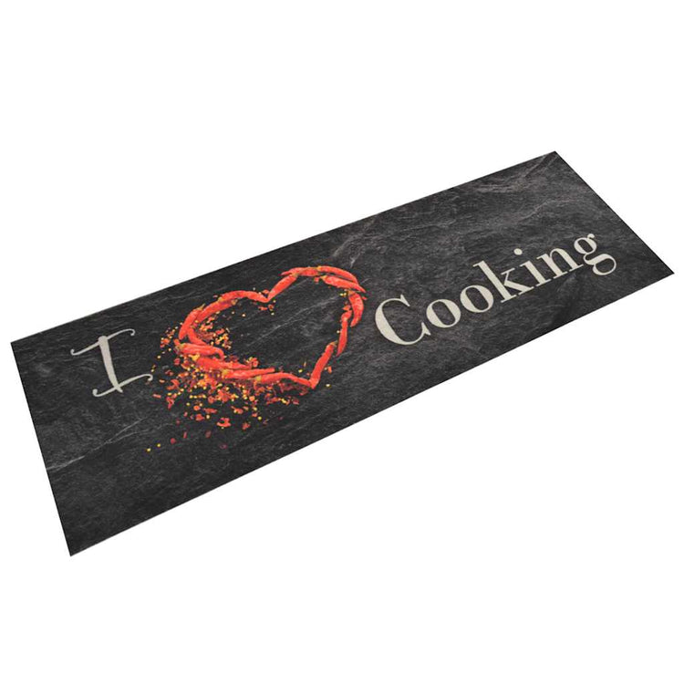 Vidaxl Cuisine Mat Wasable Cooking Imprimer 60x180 cm Velvet noir