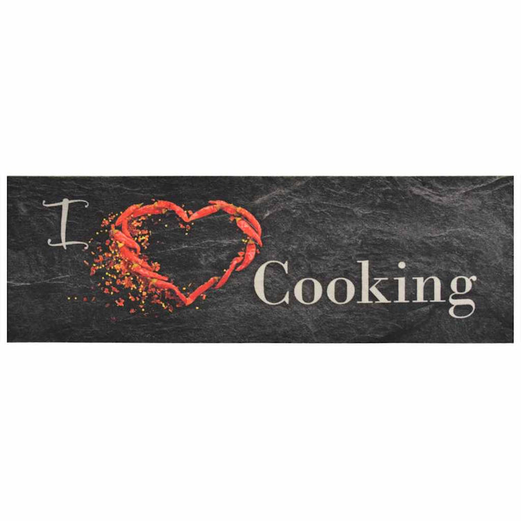 Vidaxl Cuisine Mat Wasable Cooking Imprimer 60x180 cm Velvet noir
