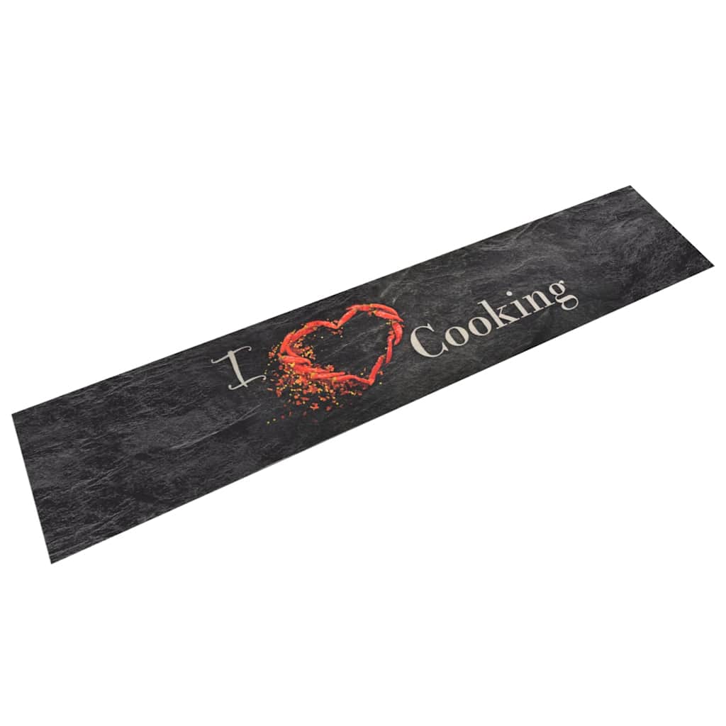 Vidaxl Cuisine Mat Wasable Cooking Print 60x300 cm Velvet Black