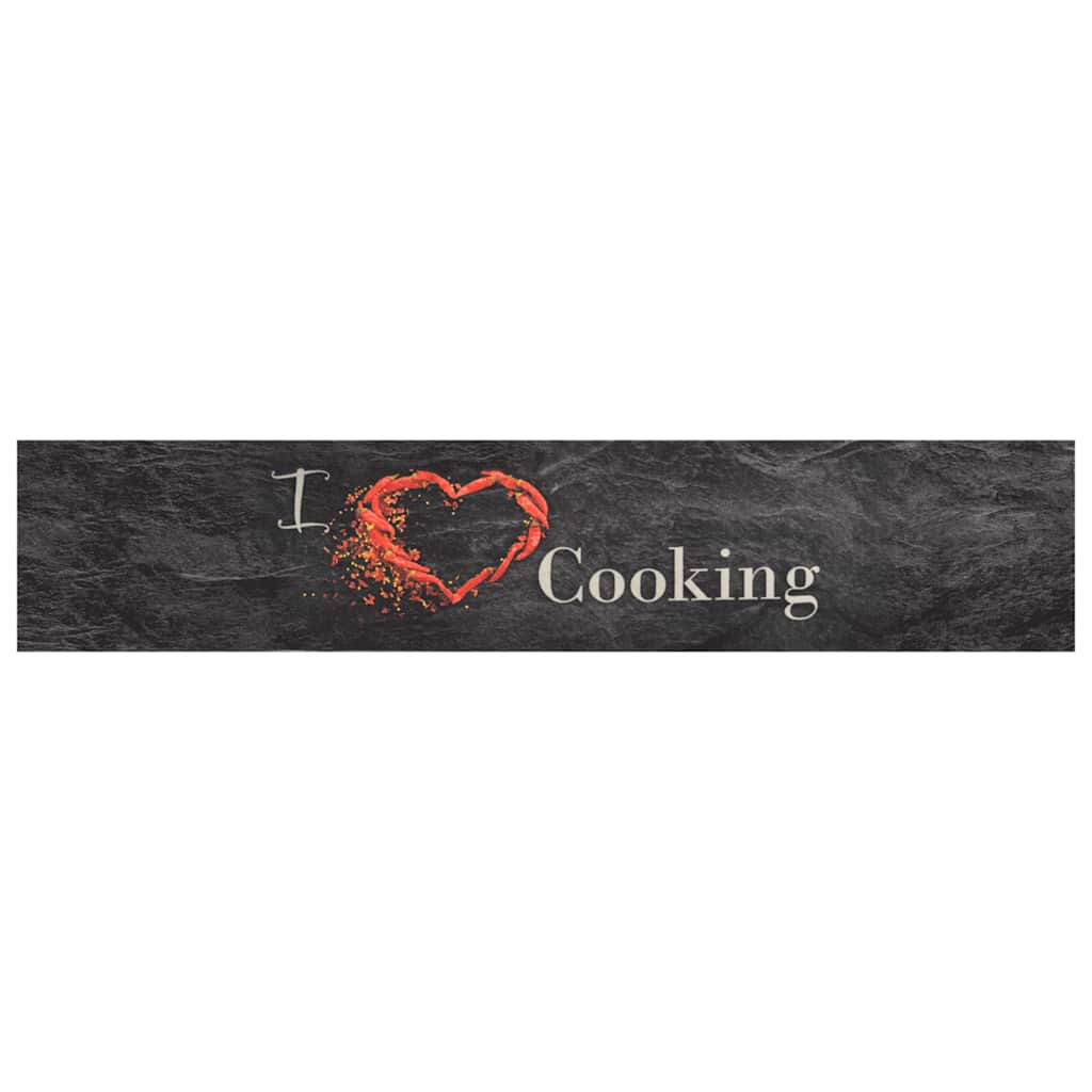 Vidaxl Cuisine Mat Wasable Cooking Print 60x300 cm Velvet Black