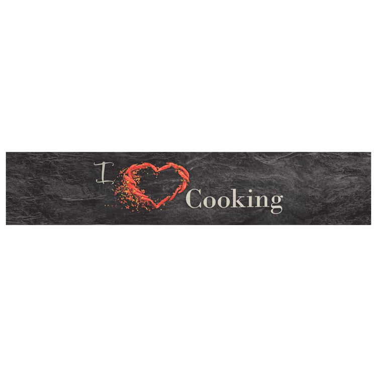Vidaxl Cuisine Mat Wasable Cooking Print 60x300 cm Velvet Black