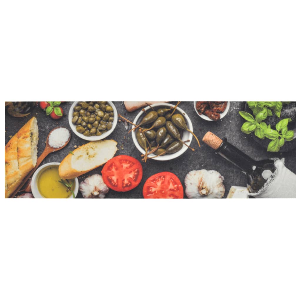 Vidaxl Cuisine Mat Washable Vins Dîner Imprimé 60x180 cm Velvet