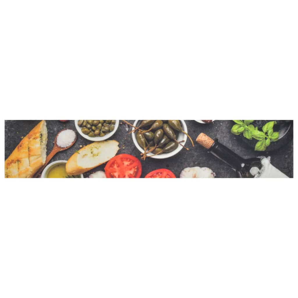 Vidaxl Cuisine Mat Washable Vins Dîner Imprimé 60x300 cm Velvet