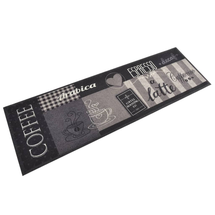 Vidaxl Cuisine tapis lavable Café lavable 60x180 cm Velvet noir