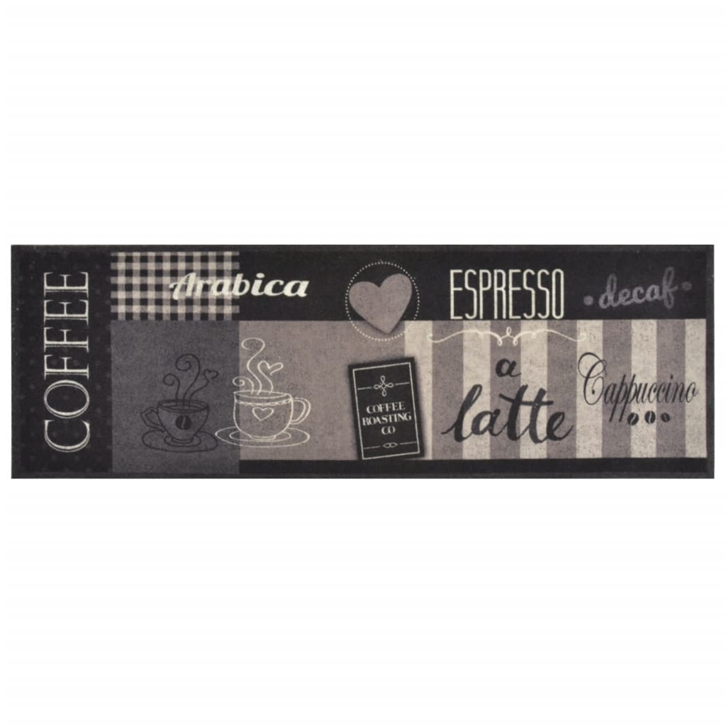 Vidaxl Cuisine tapis lavable Café lavable 60x180 cm Velvet noir