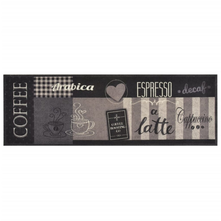 Vidaxl Cuisine tapis lavable Café lavable 60x180 cm Velvet noir