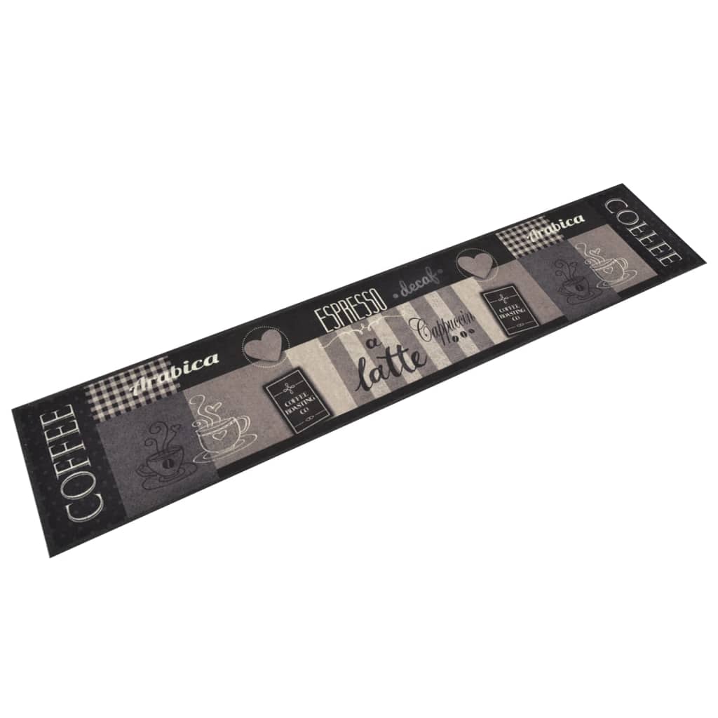 Vidaxl Cuisine tapis lavable Café lavable 60x300 cm Velvet noir