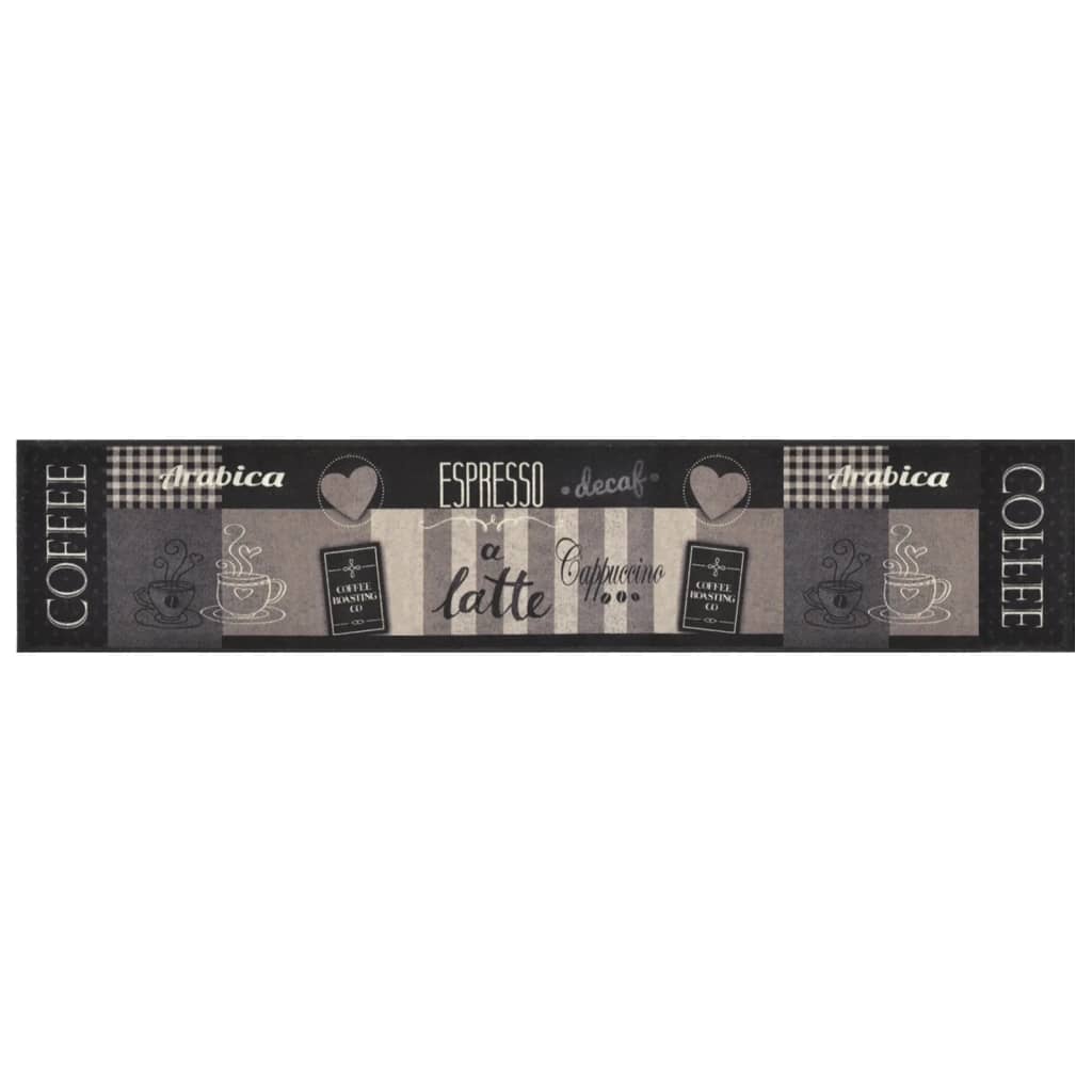 Vidaxl Cuisine tapis lavable Café lavable 60x300 cm Velvet noir