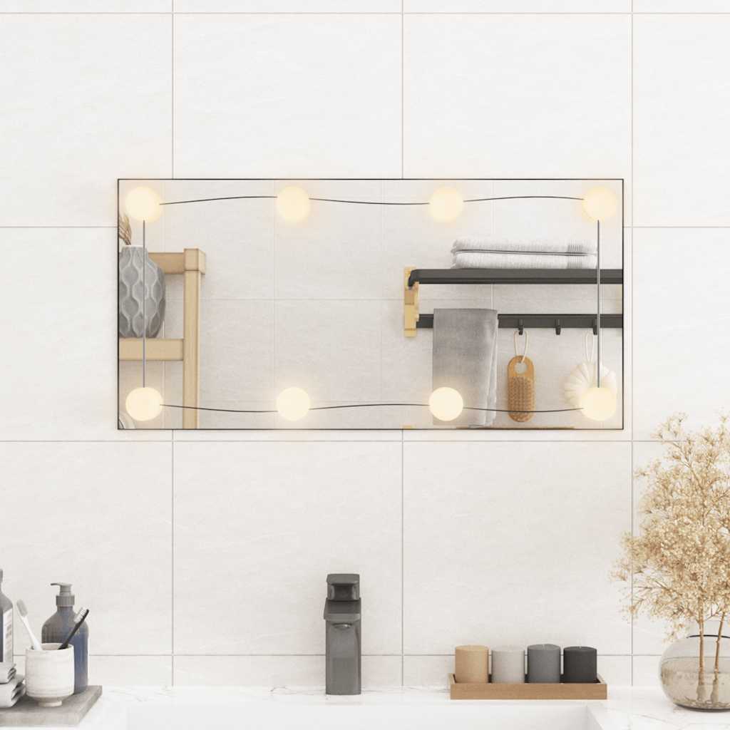 Miroir mural Vidaxl avec LEDS Verre rectangulaire de 30x60 cm