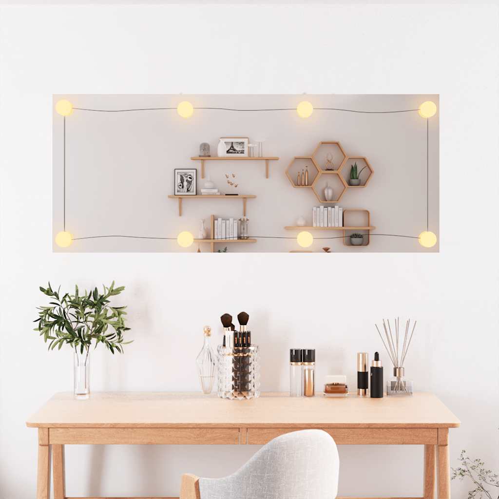 Miroir mural Vidaxl avec LEDS Verre rectangulaire de 40x100 cm